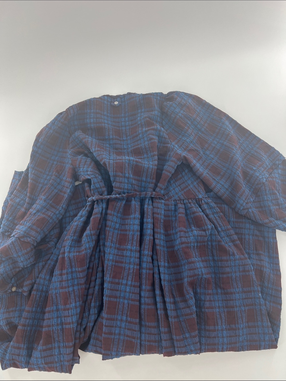 HATCH maternity Kimia plaid wrap dress lagenlook gauze Dark Academia Cottagecore - Picture 13 of 13